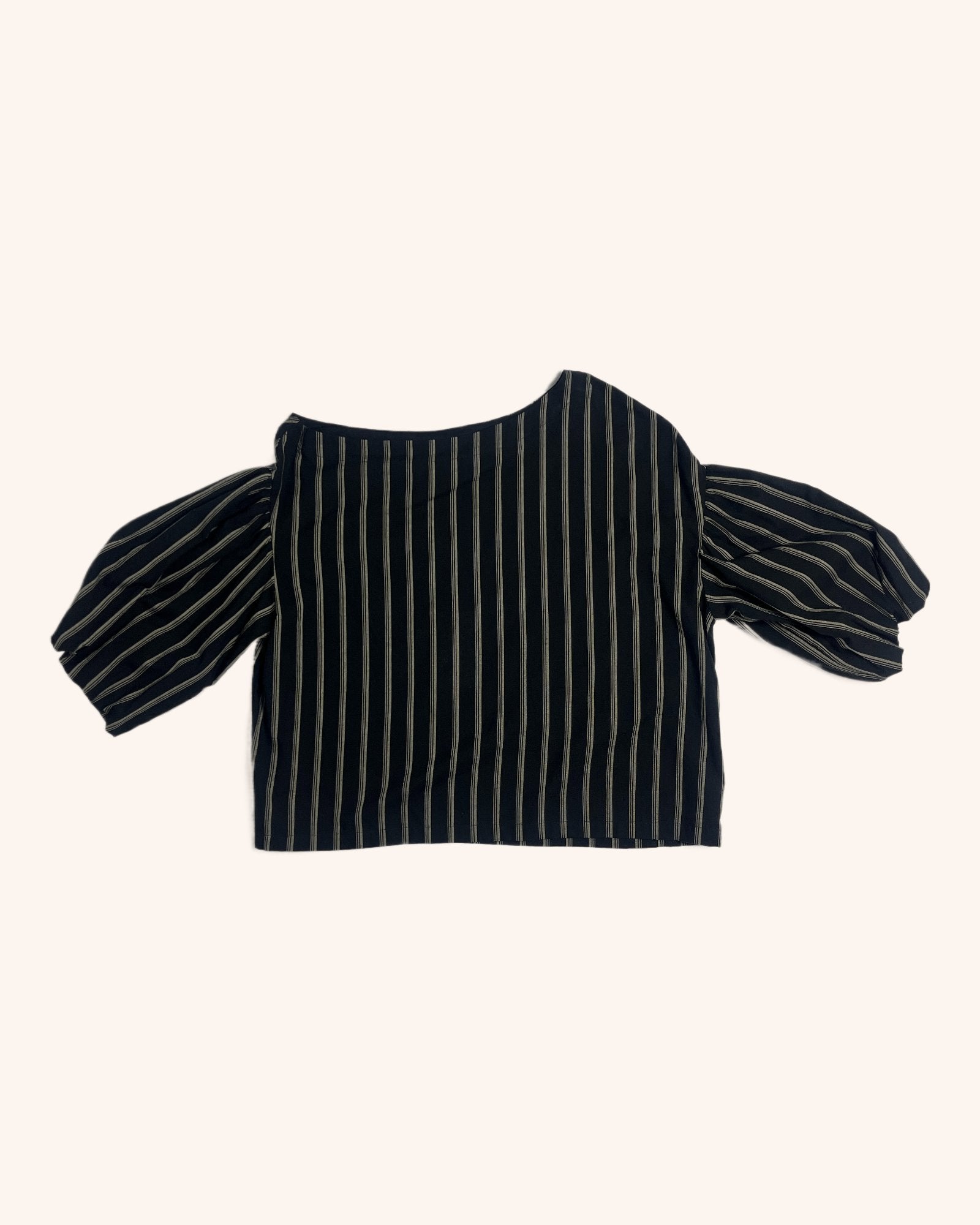 Moochi NEW! - Striped Asymmetrical Neckline Top