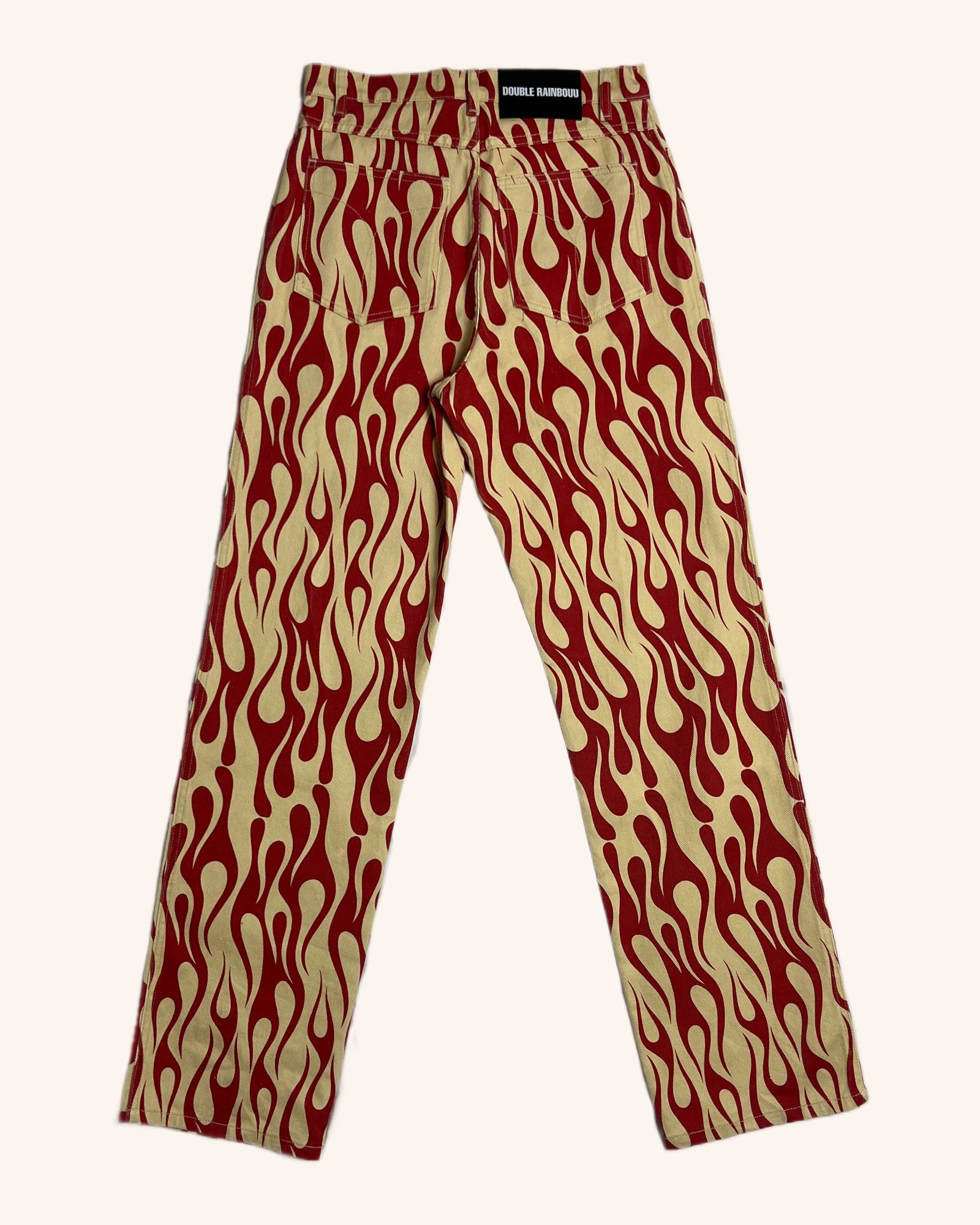 Double Rainbouu - Flame Pattern Jeans