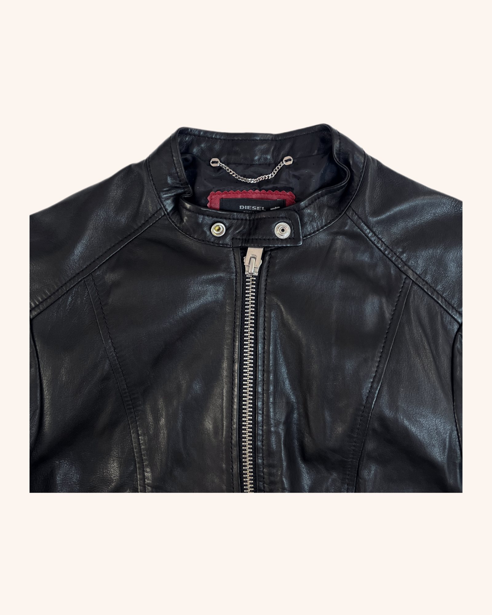 Diesel - Leather Zip Up Jacket