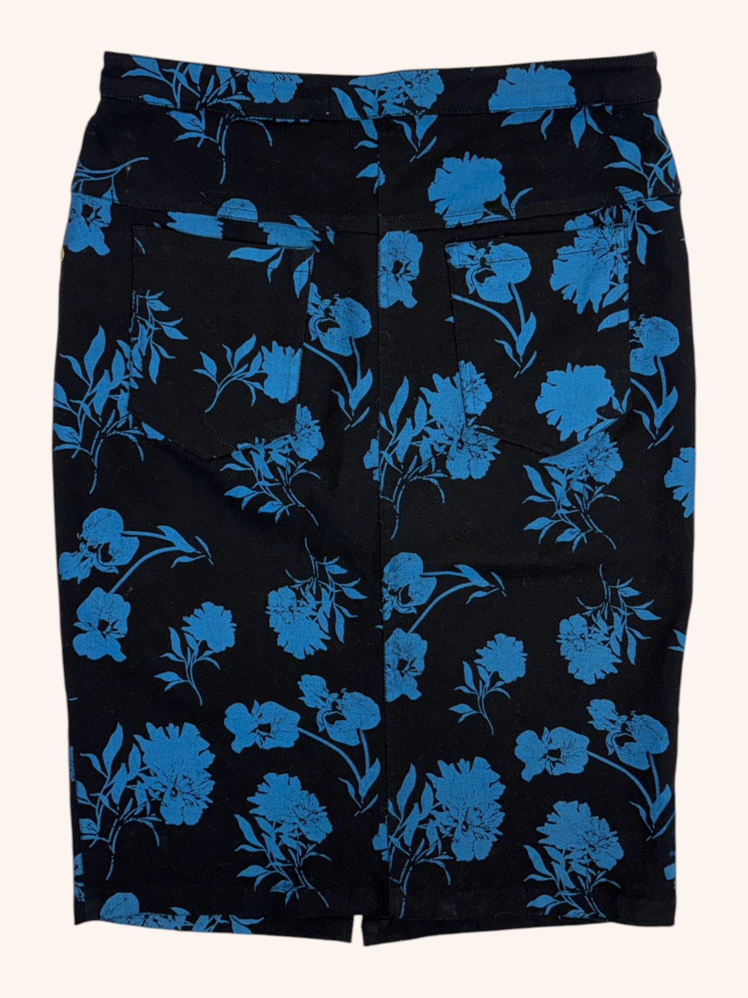 Andrea Moore - Floral Denim Midi Skirt