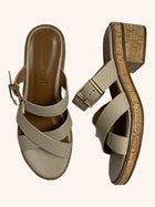 Mi Piaci - Leather X-Strap Kitten Heels