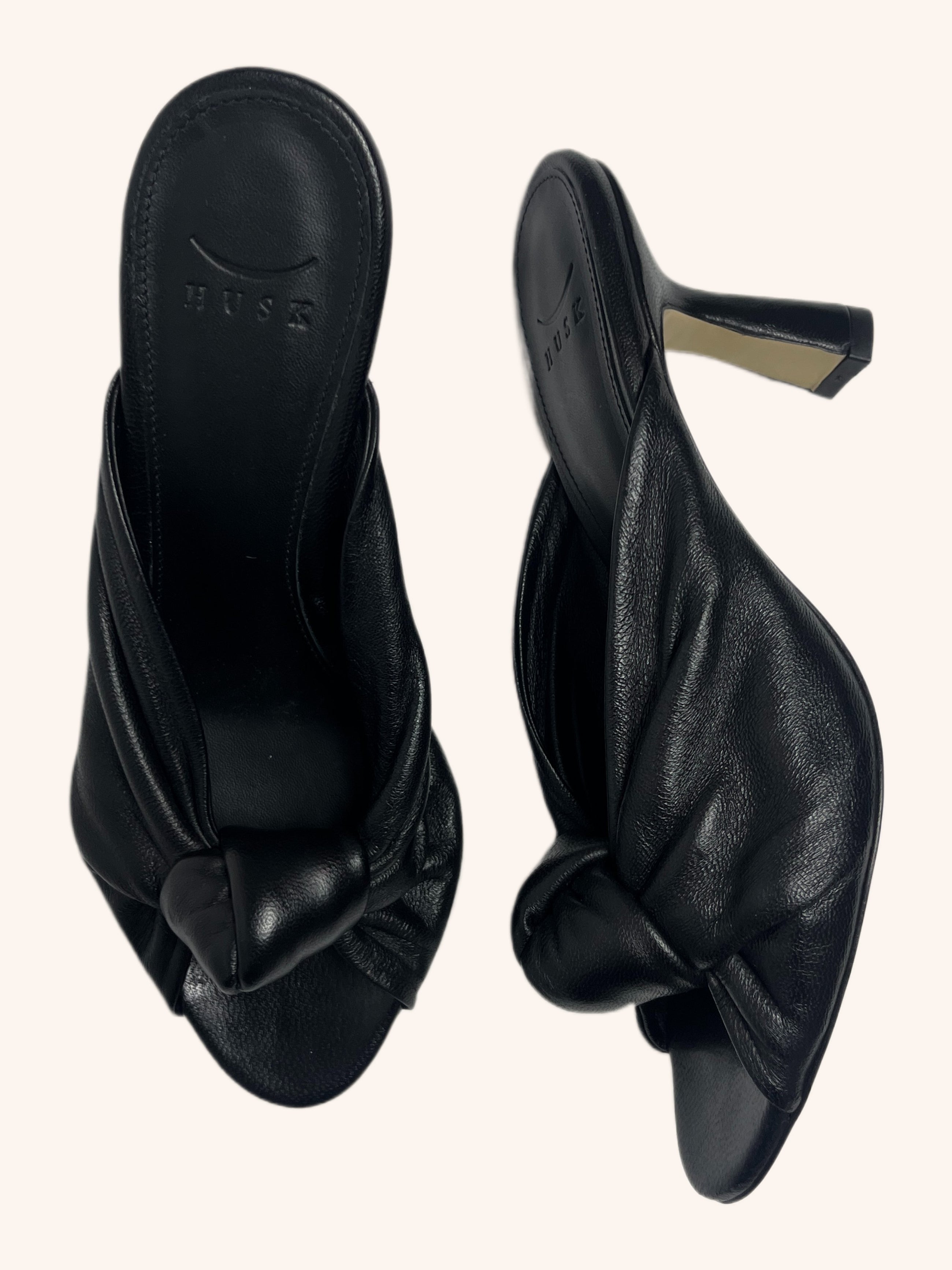 Husk - Leather Knot Strap Heel