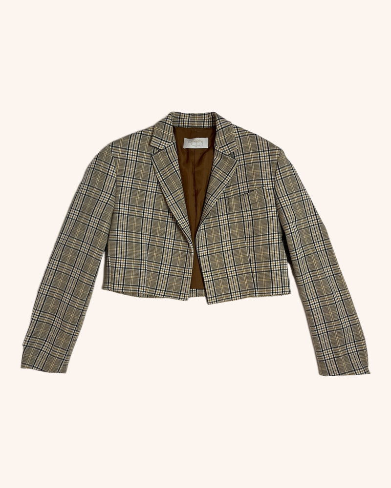 Gregory - Cropped Plaid Blazer