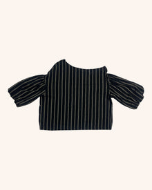 Moochi NEW! - Striped Asymmetrical Neckline Top