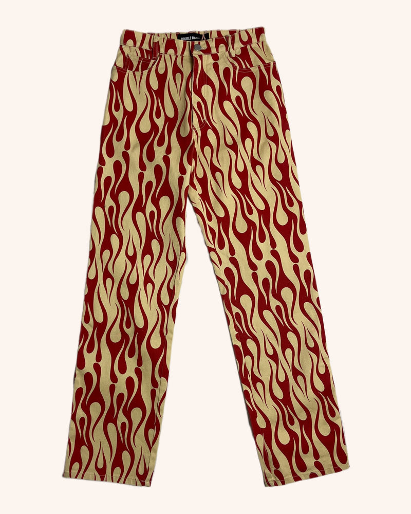 Double Rainbouu - Flame Pattern Jeans