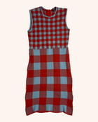 Staud - Knit Gingham Midi Dress