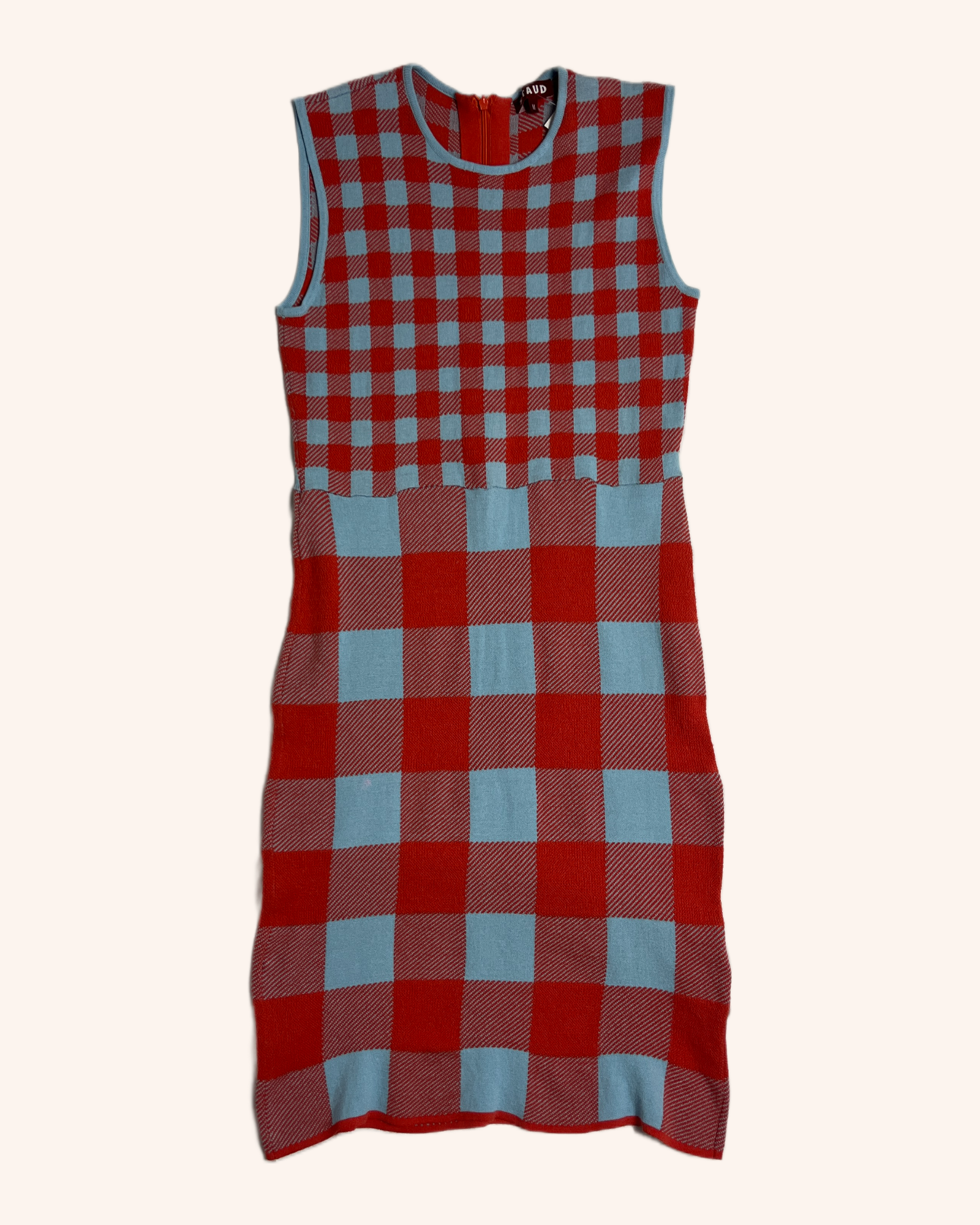 Staud - Knit Gingham Midi Dress