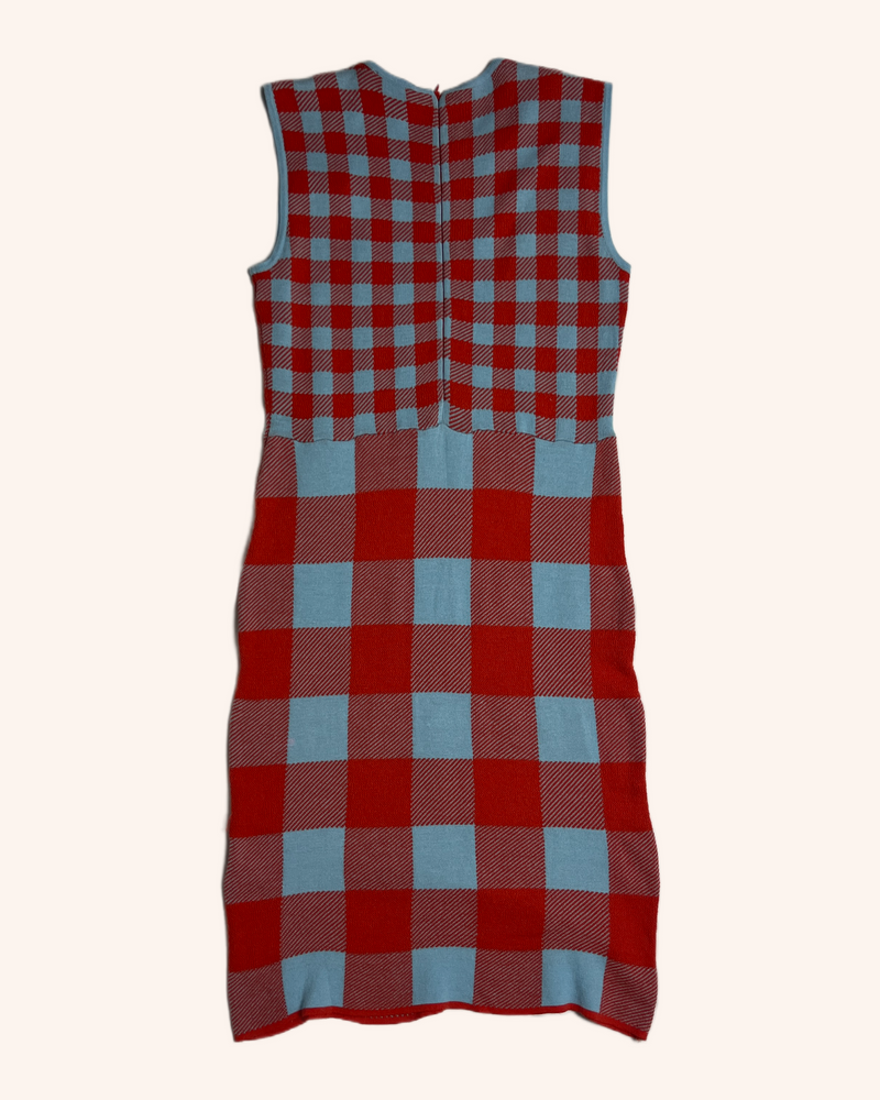 Staud - Knit Gingham Midi Dress