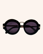 Karen Walker - Metal Detail Round Sunglasses