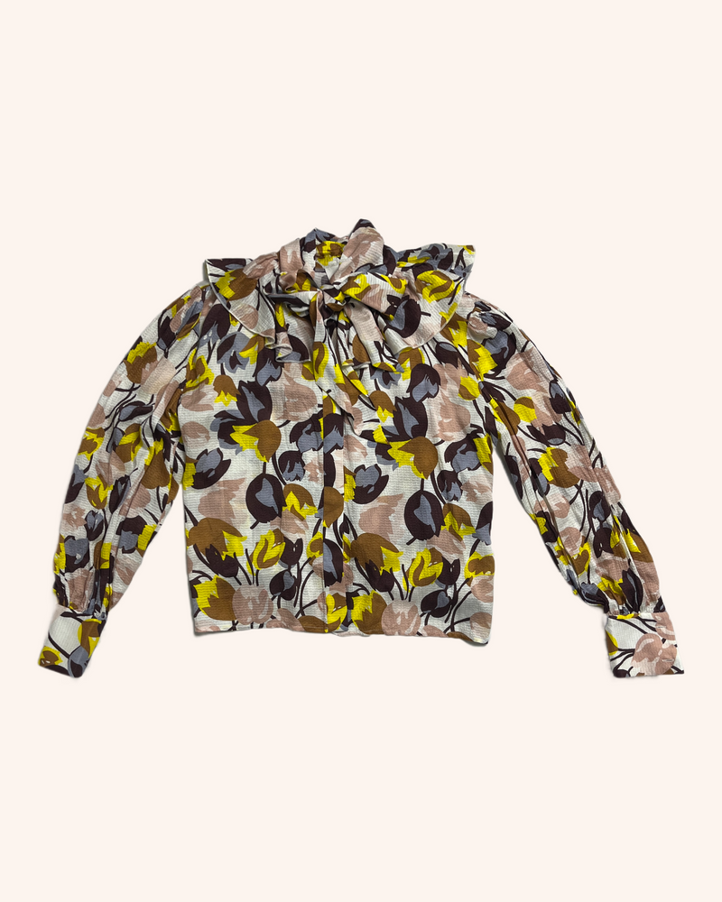 Karen Walker - Floral Tie Neck Blouse