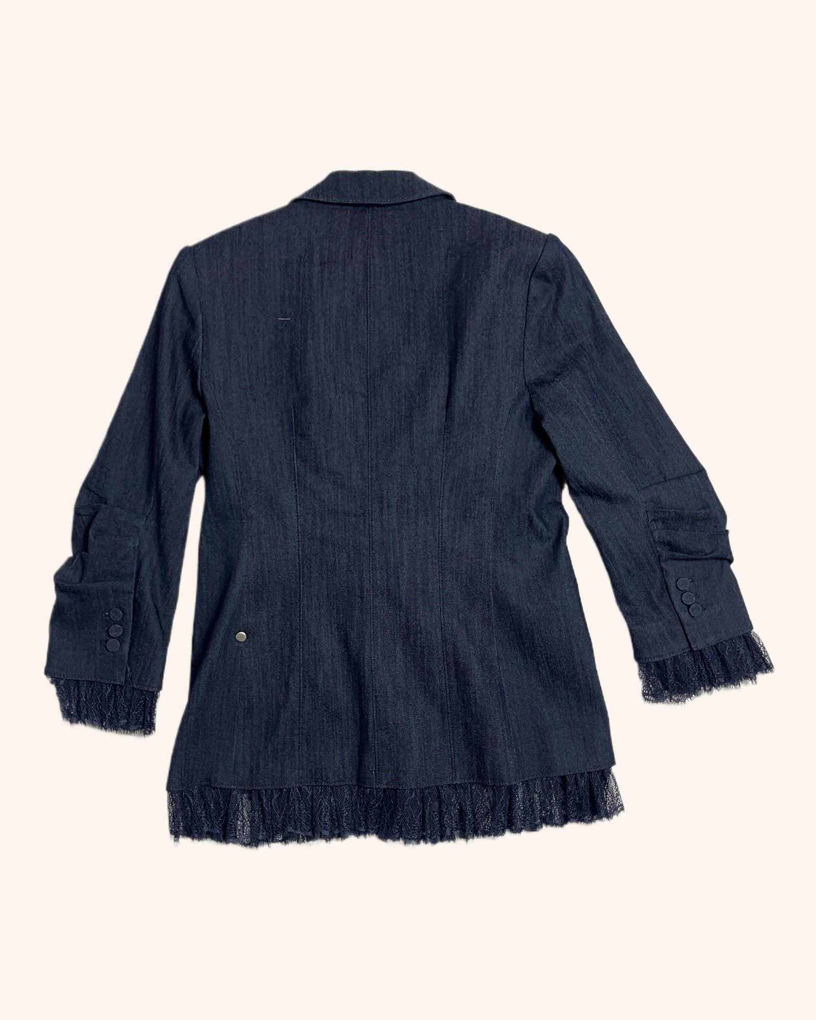 Cinq A Sept - Lace Trim Denim Blazer