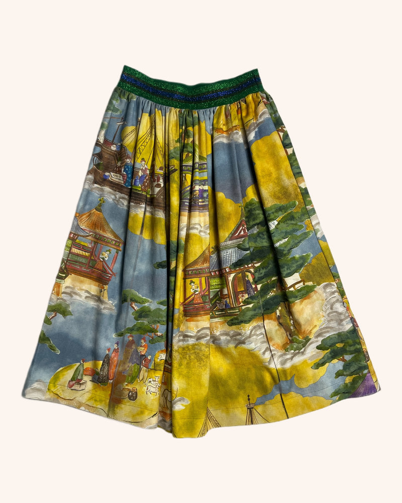 Stella Jean - Landscape Pattern Midi Skirt