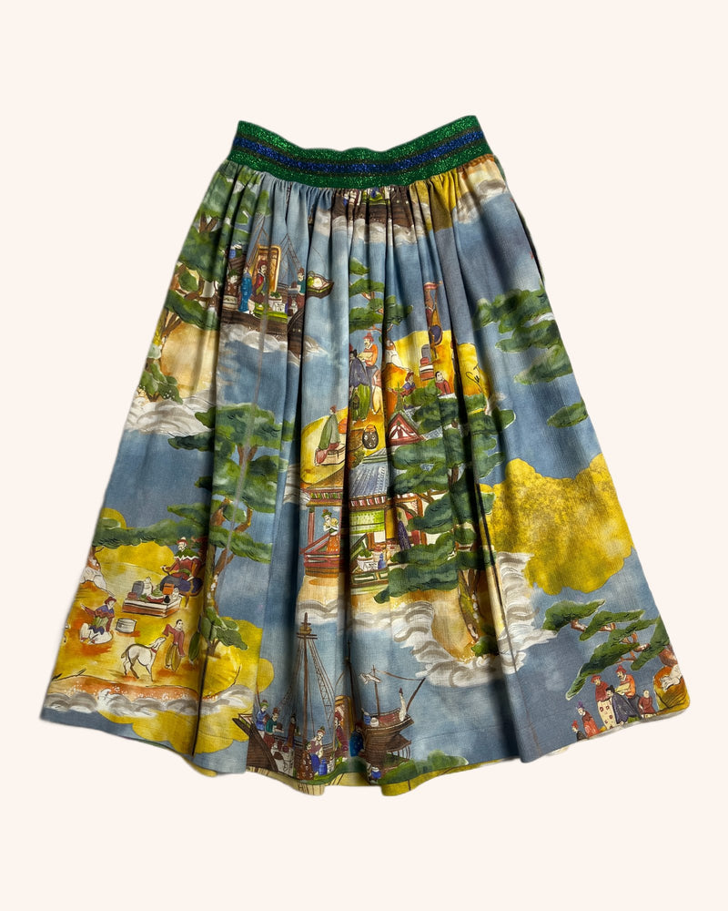 Stella Jean - Landscape Pattern Midi Skirt