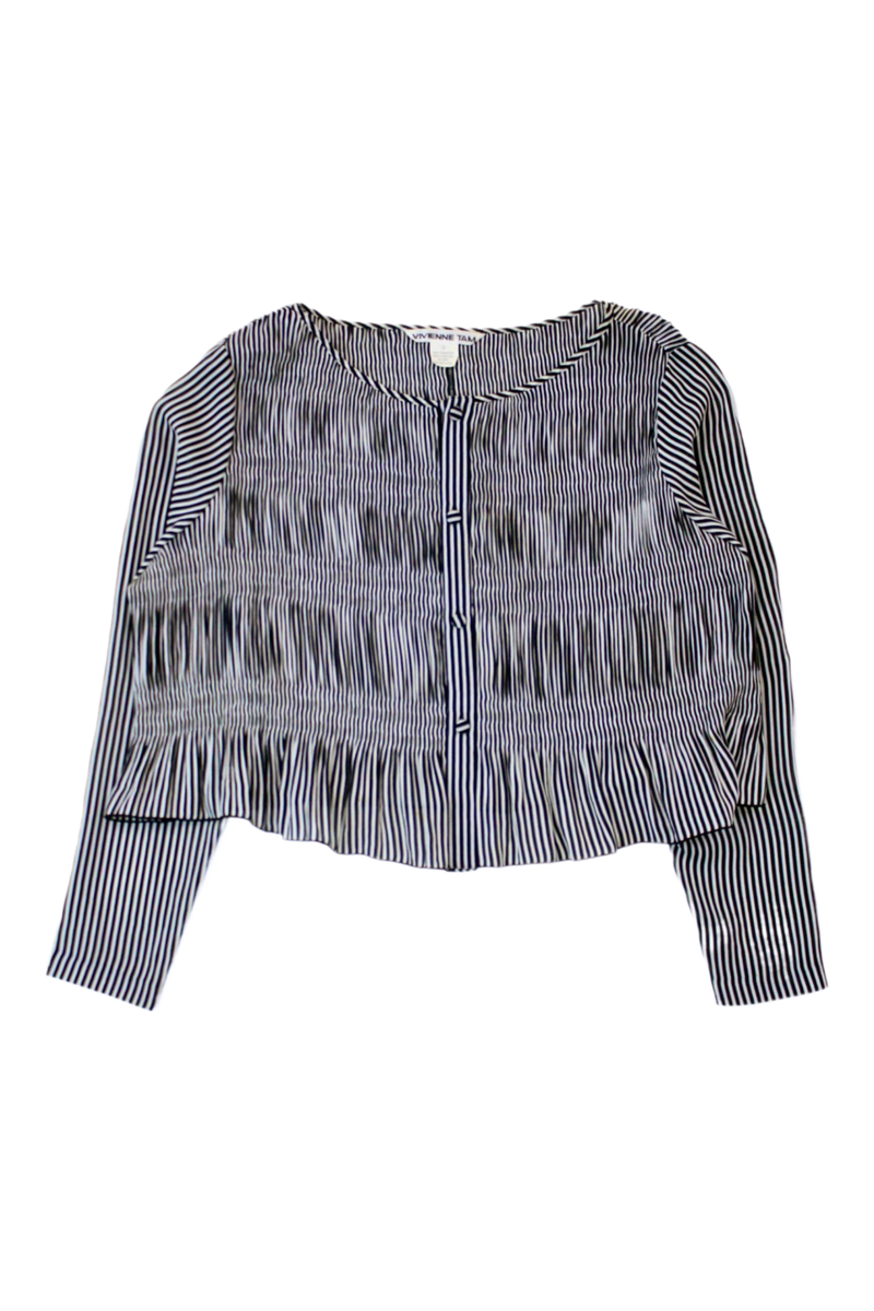 Vivienne Tam - Striped Plise Crop