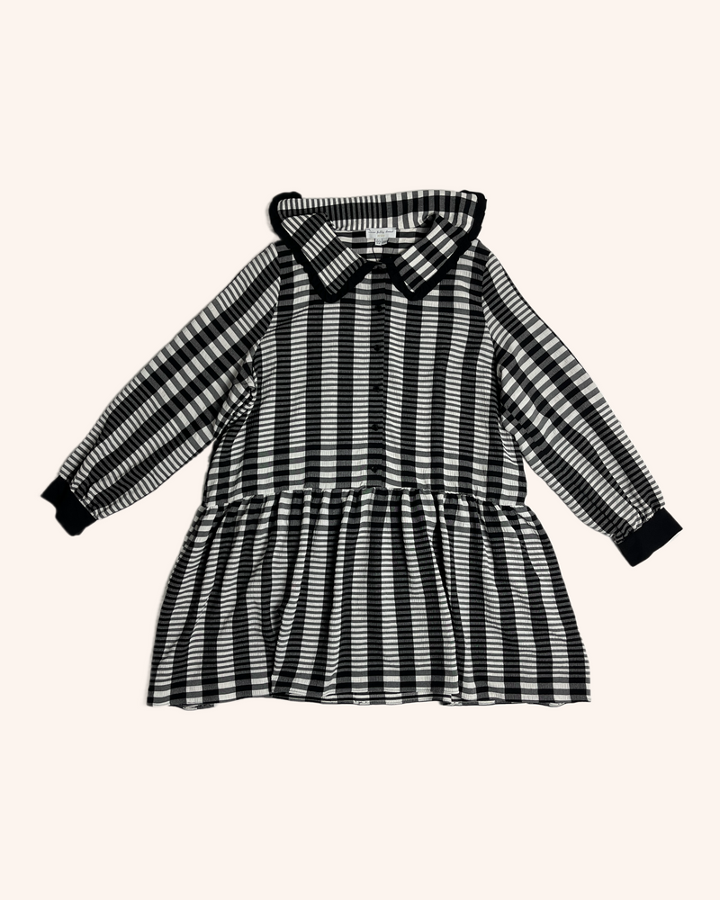 Never Fully Dressed - Grid Pattern Mini Dress