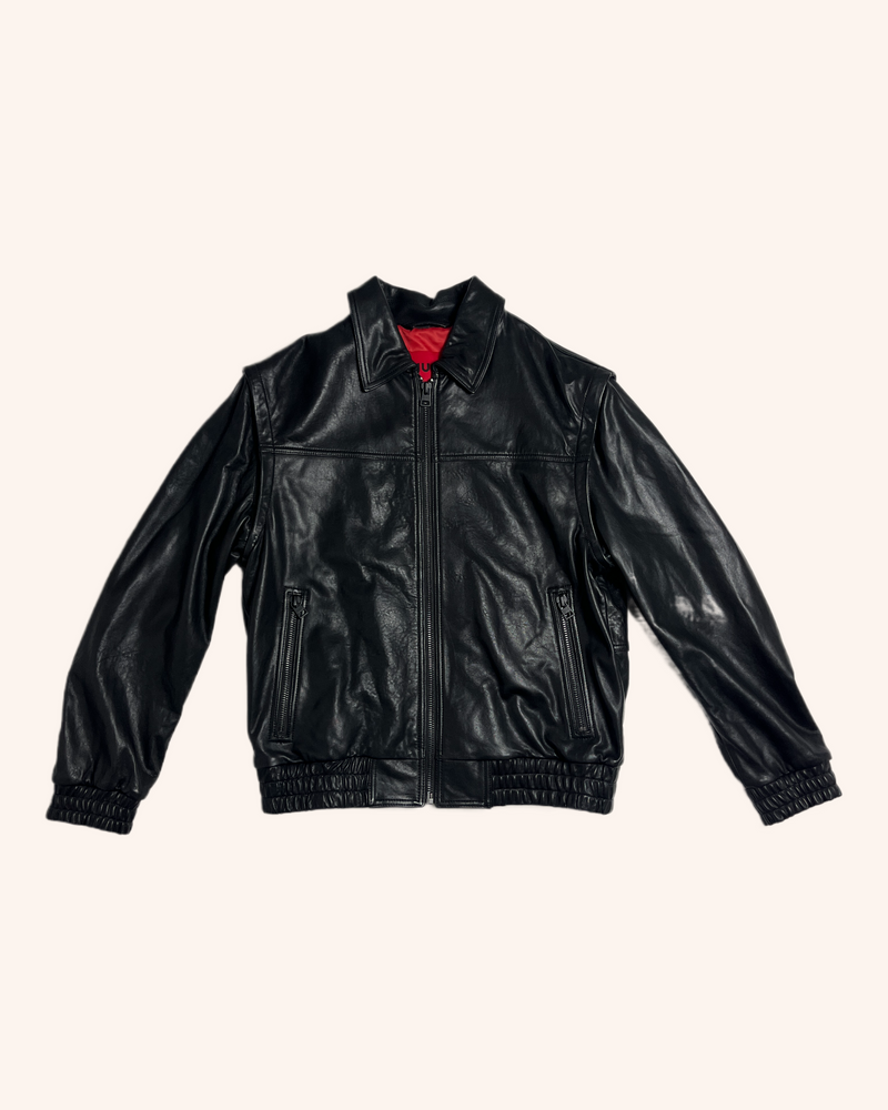 Hugo - Zip-Off Sleeve Leather Jacket