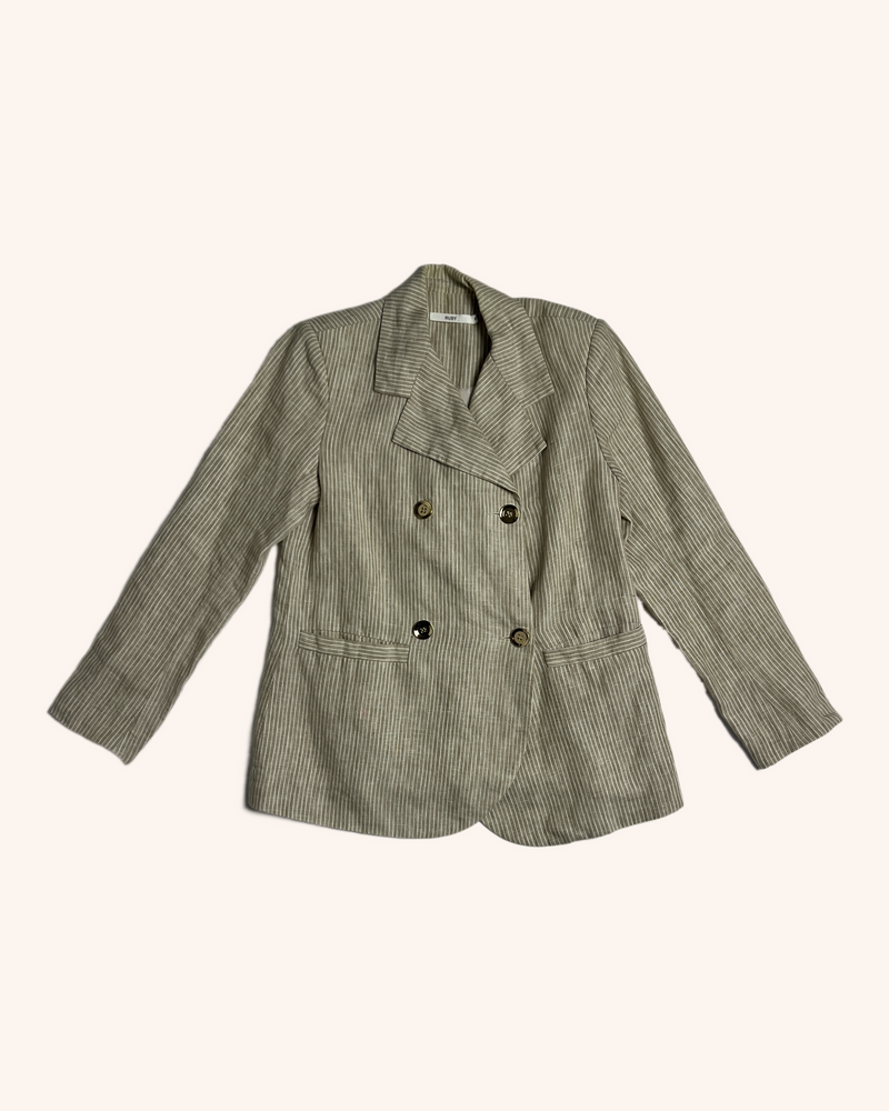 Ruby - Linen Pinstripe Blazer