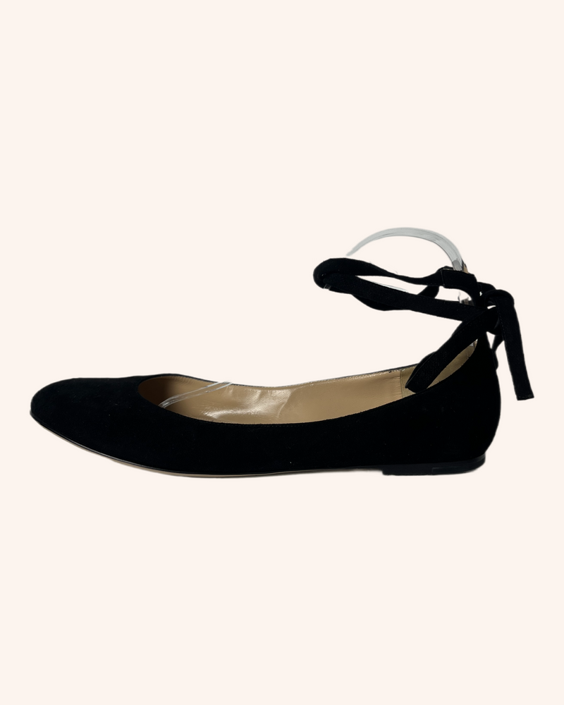 Gianvito Rossi - Suede Ankle Tie Flats