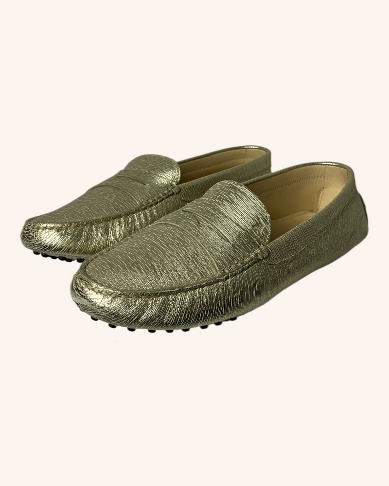 Tod's - Metallic Leather Loafers