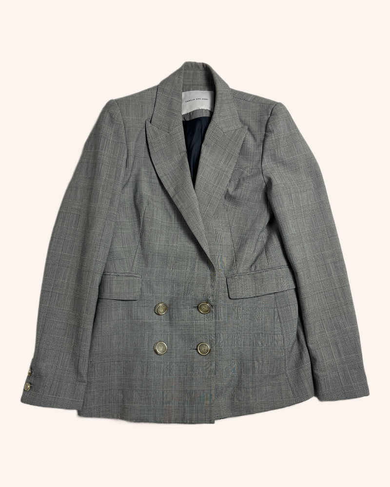 Camilla And Marc - Plaid Double Breasted Blazer