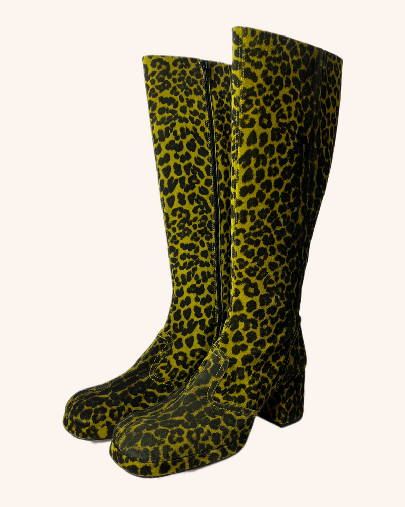 Miista - Leopard Print Knee High Boots