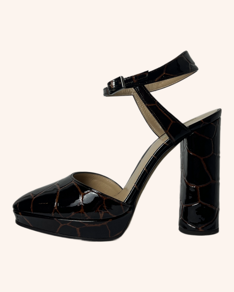 Emporio Armani - Patent Croc Print Heels