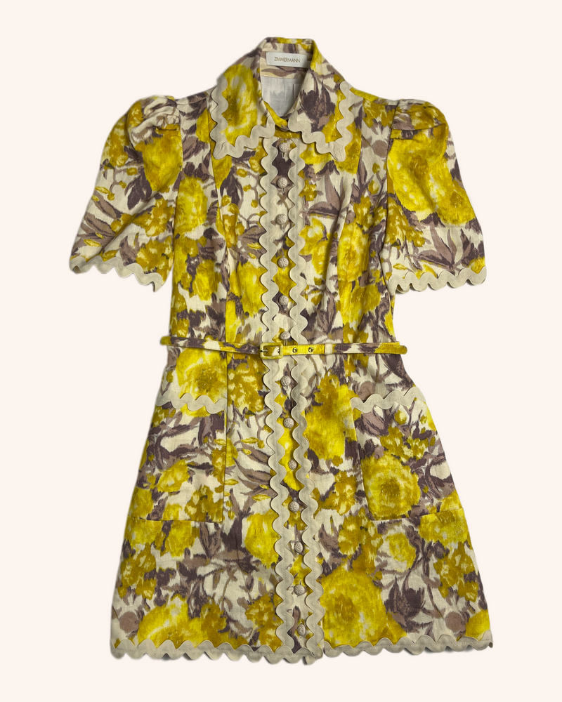 Zimmermann - Linen Floral Mini Dress