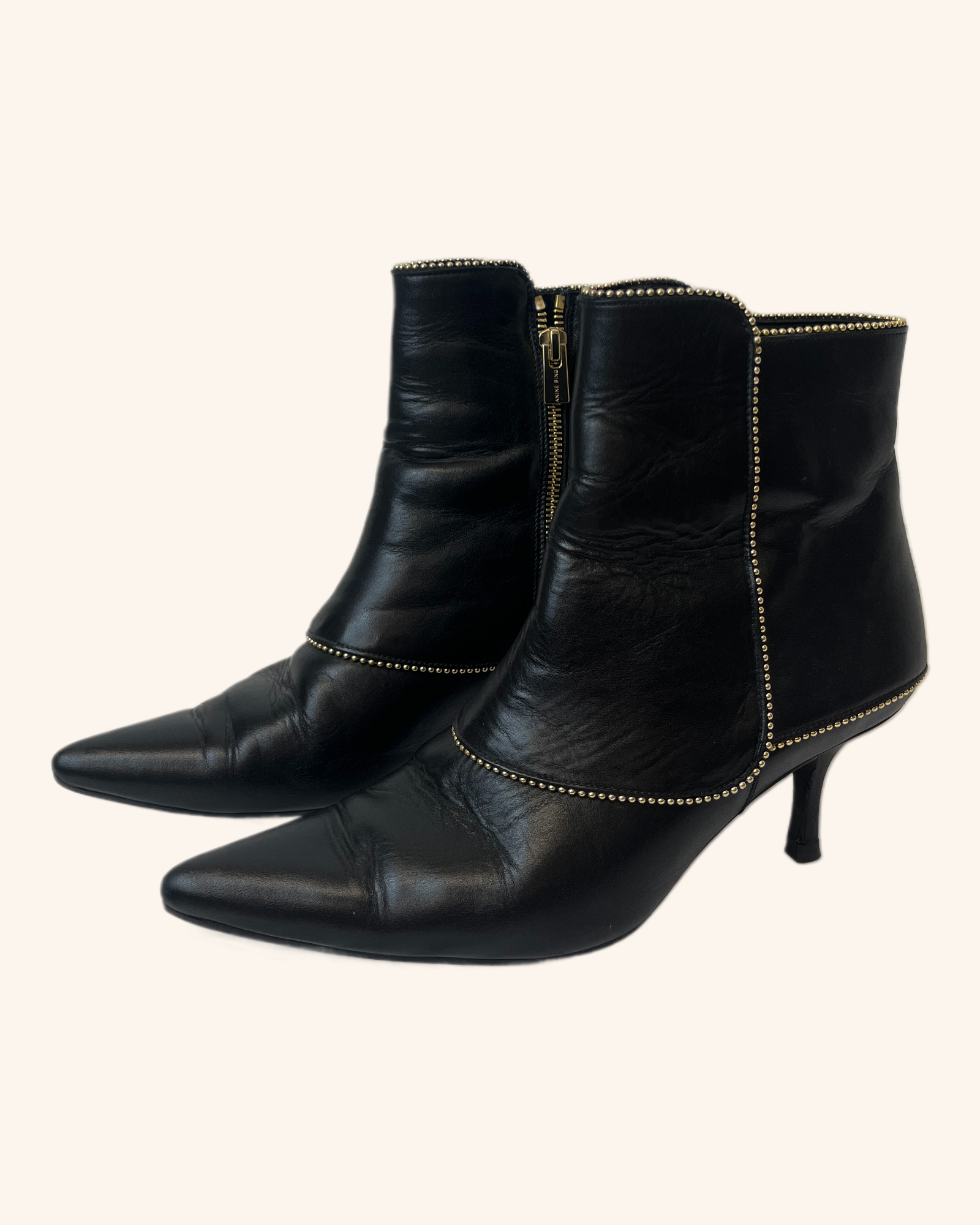 Anine Bing - Leather Studded Ankle Boots