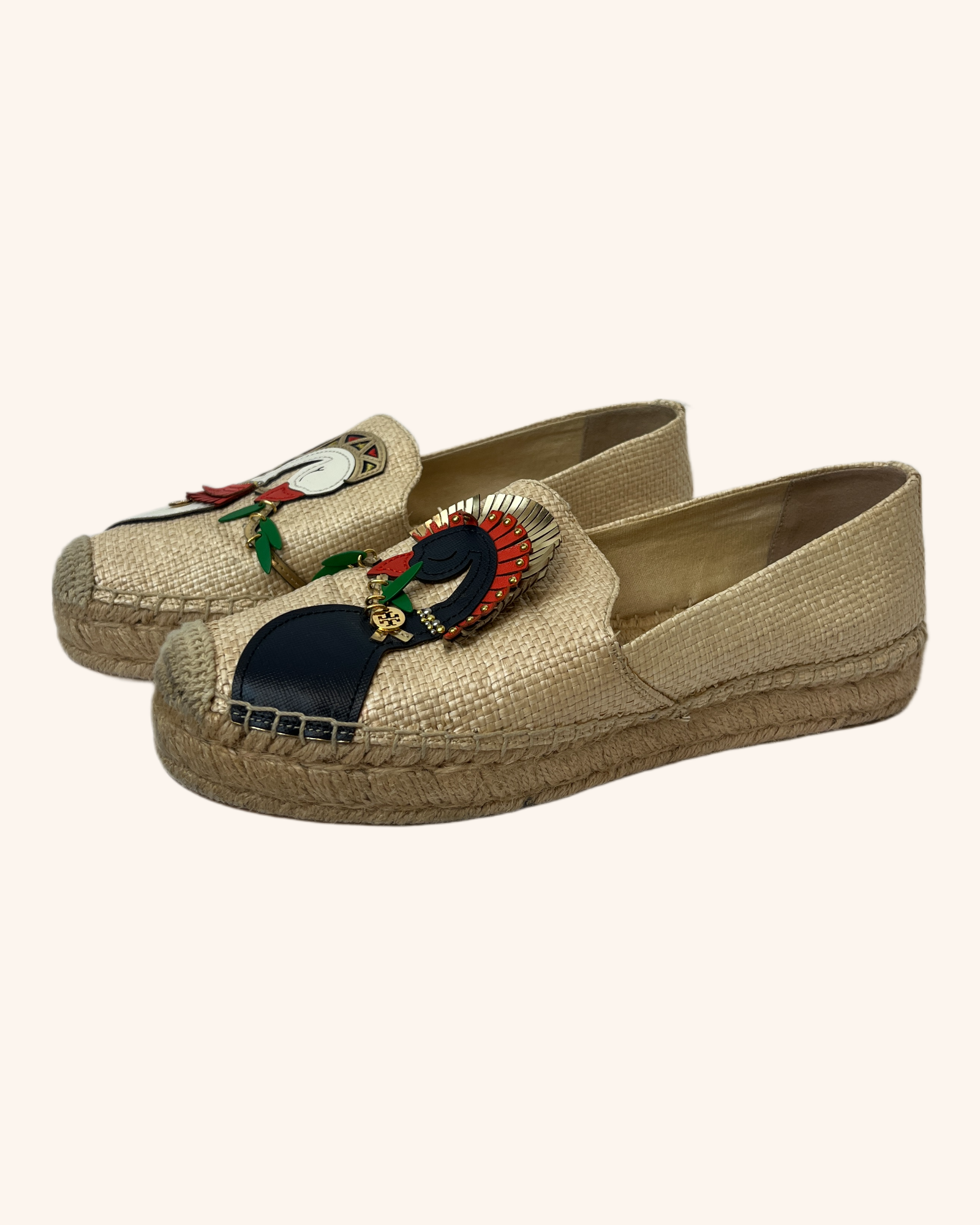 Tory Burch - Raffia Bird Appliqué Espadrilles