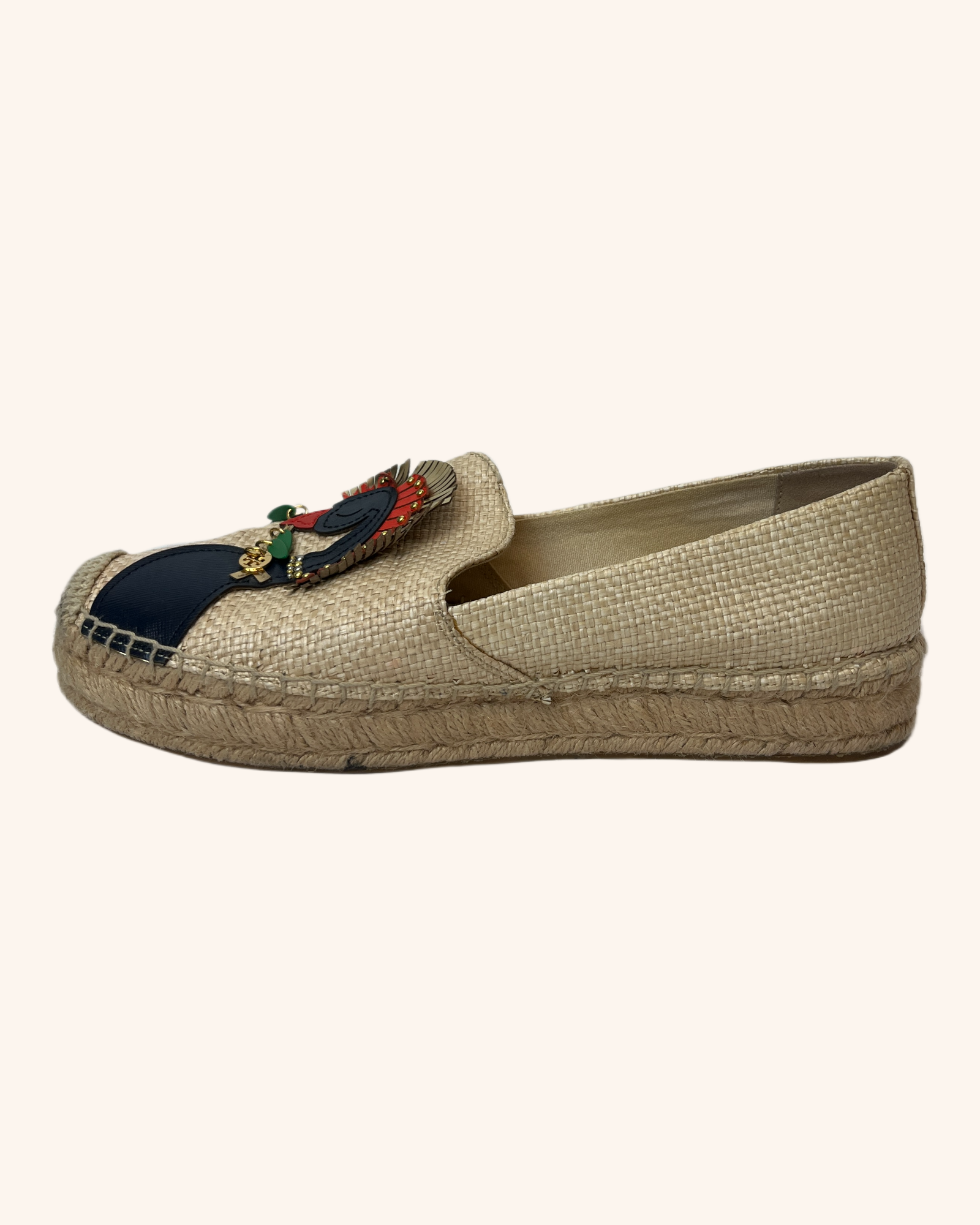 Tory Burch - Raffia Bird Appliqué Espadrilles