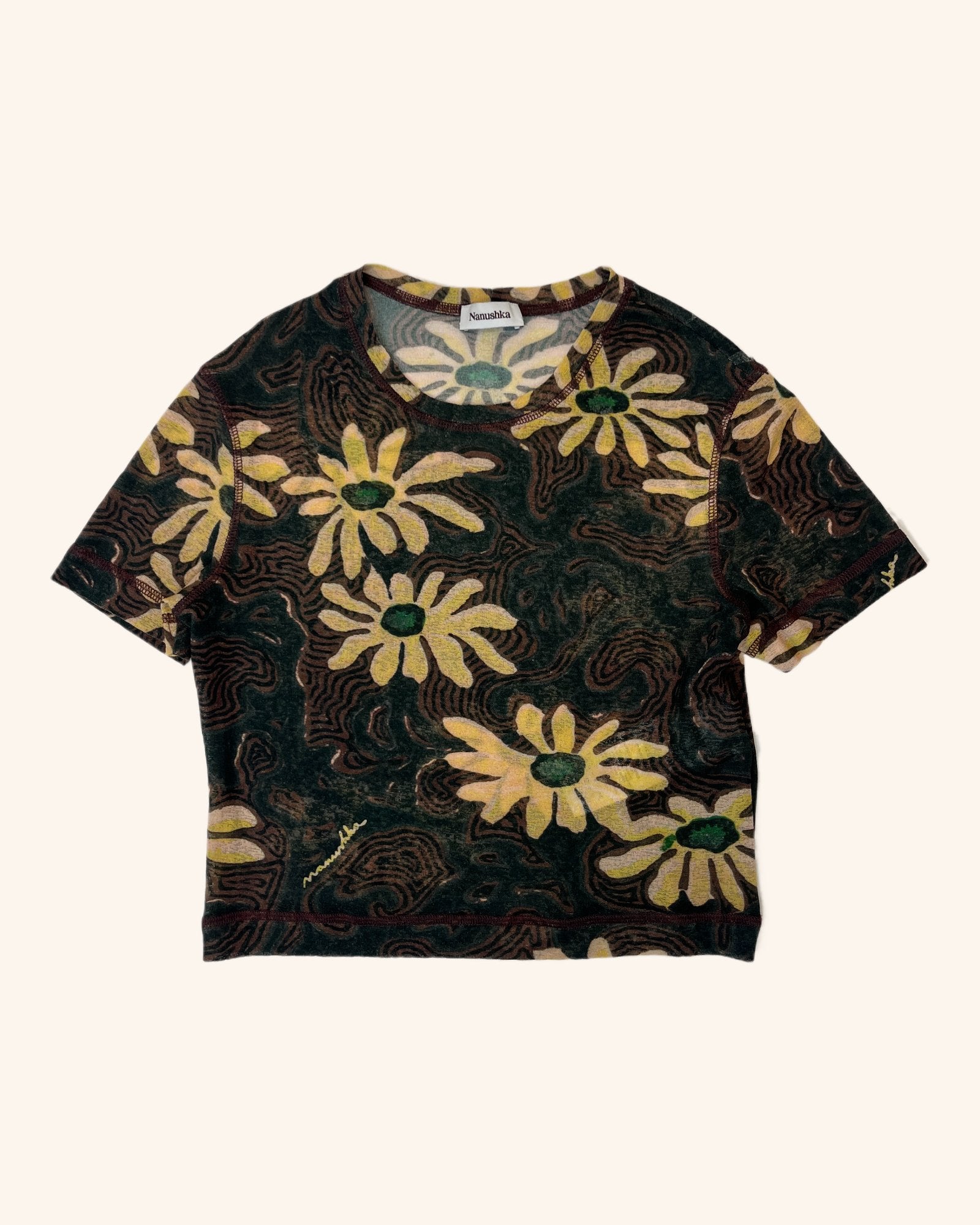 Nanushka - Mesh Floral Top