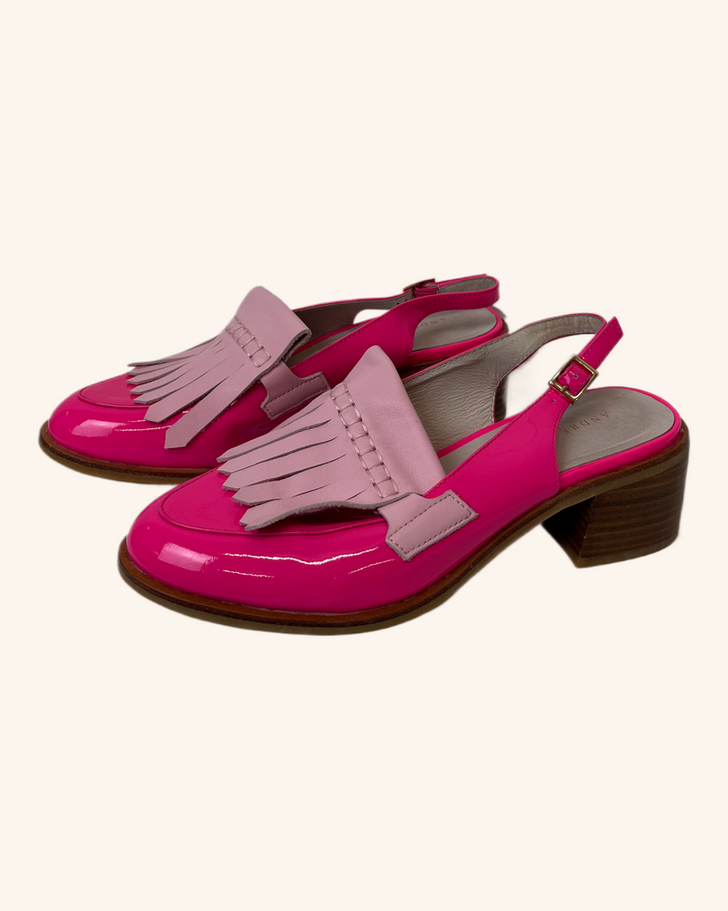 Andrea Biani - Patent Open Heel Loafers
