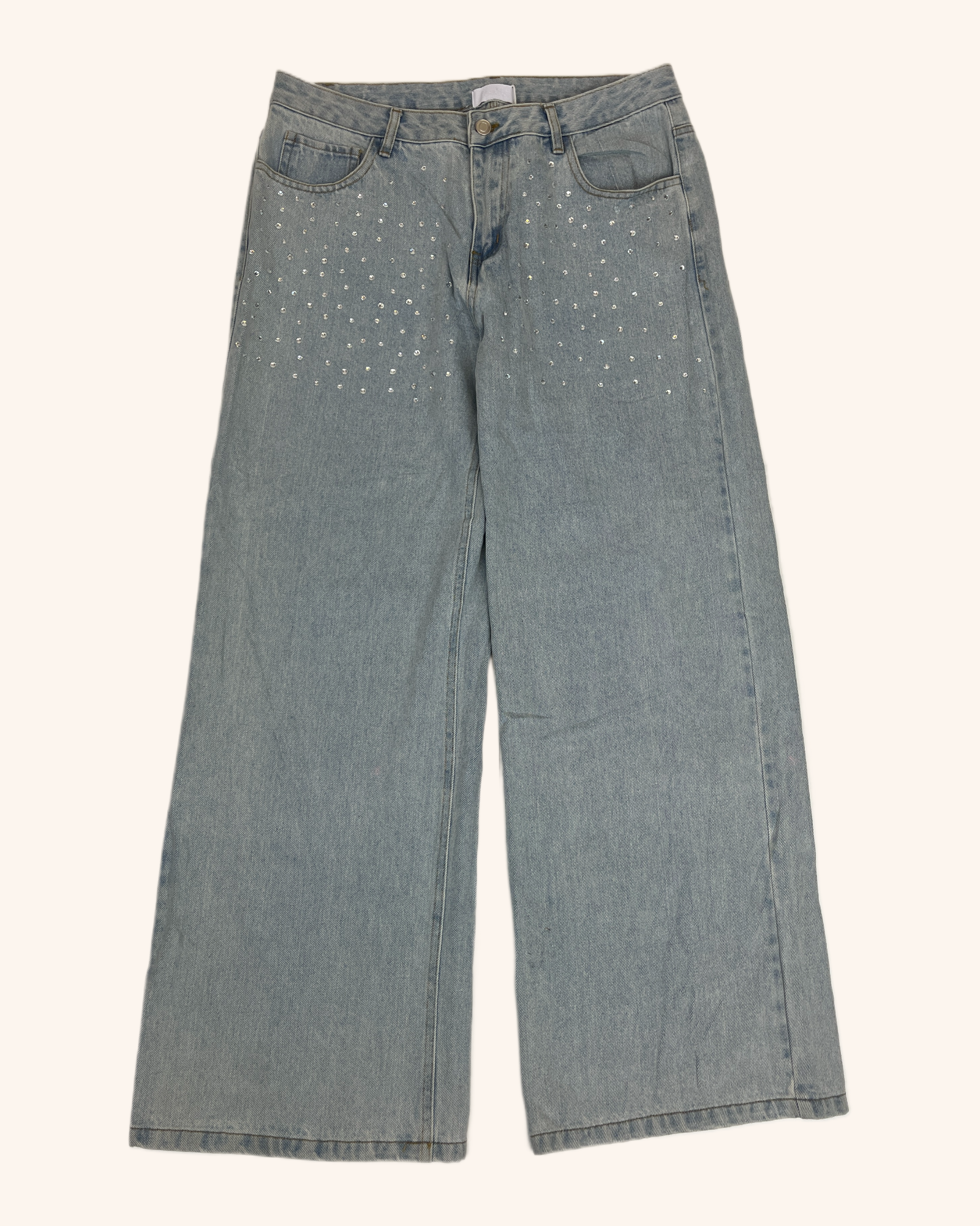 Isalis - Rhinestone Baggy Jeans