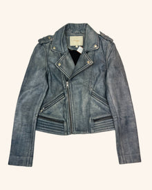 Maje - Faded-Effect Leather Jacket
