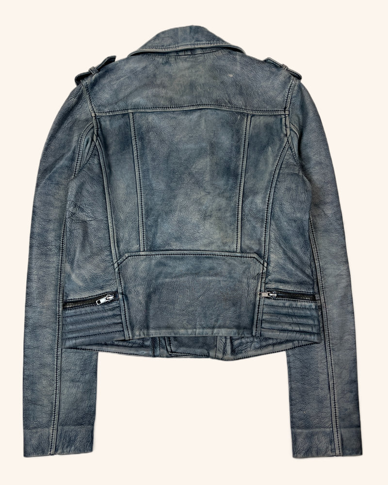 Maje - Faded-Effect Leather Jacket