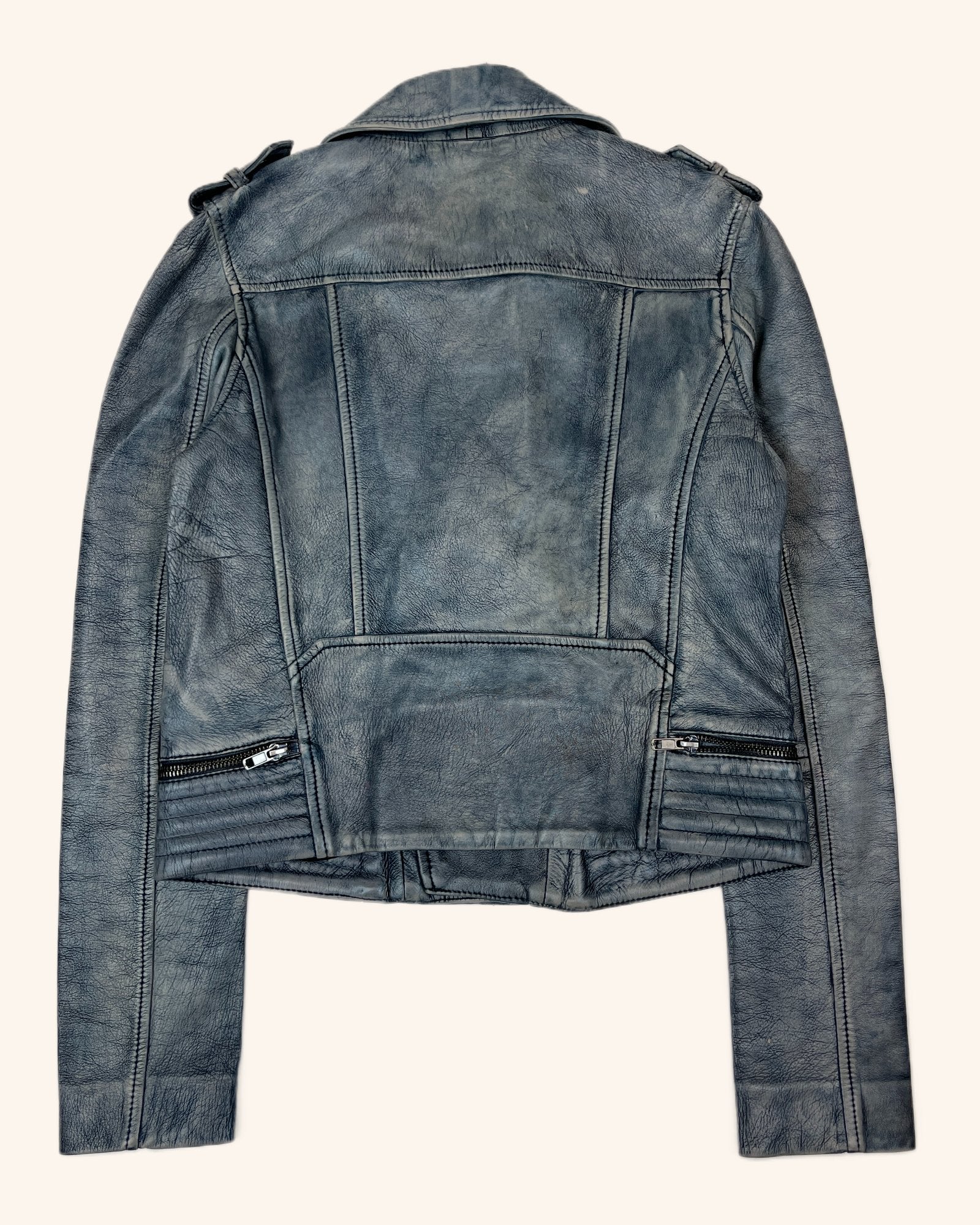 Maje - Faded-Effect Leather Jacket