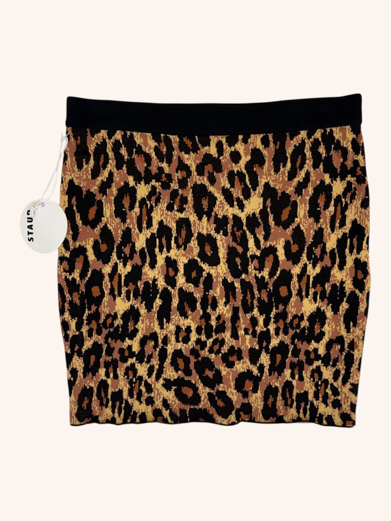 Staud - Knit Leopard Print Mini Skirt