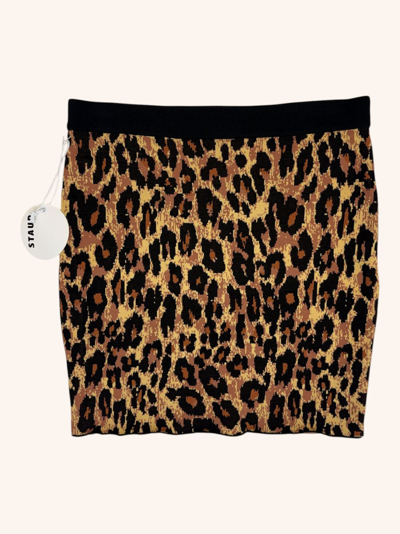 Staud - Knit Leopard Print Mini Skirt
