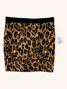 Staud - Knit Leopard Print Mini Skirt