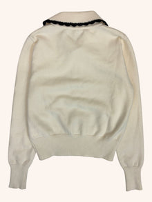 Simple Retro - Embroidered Collar Knit