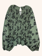 Dear Sutton - Shirred Puff Sleeve Top