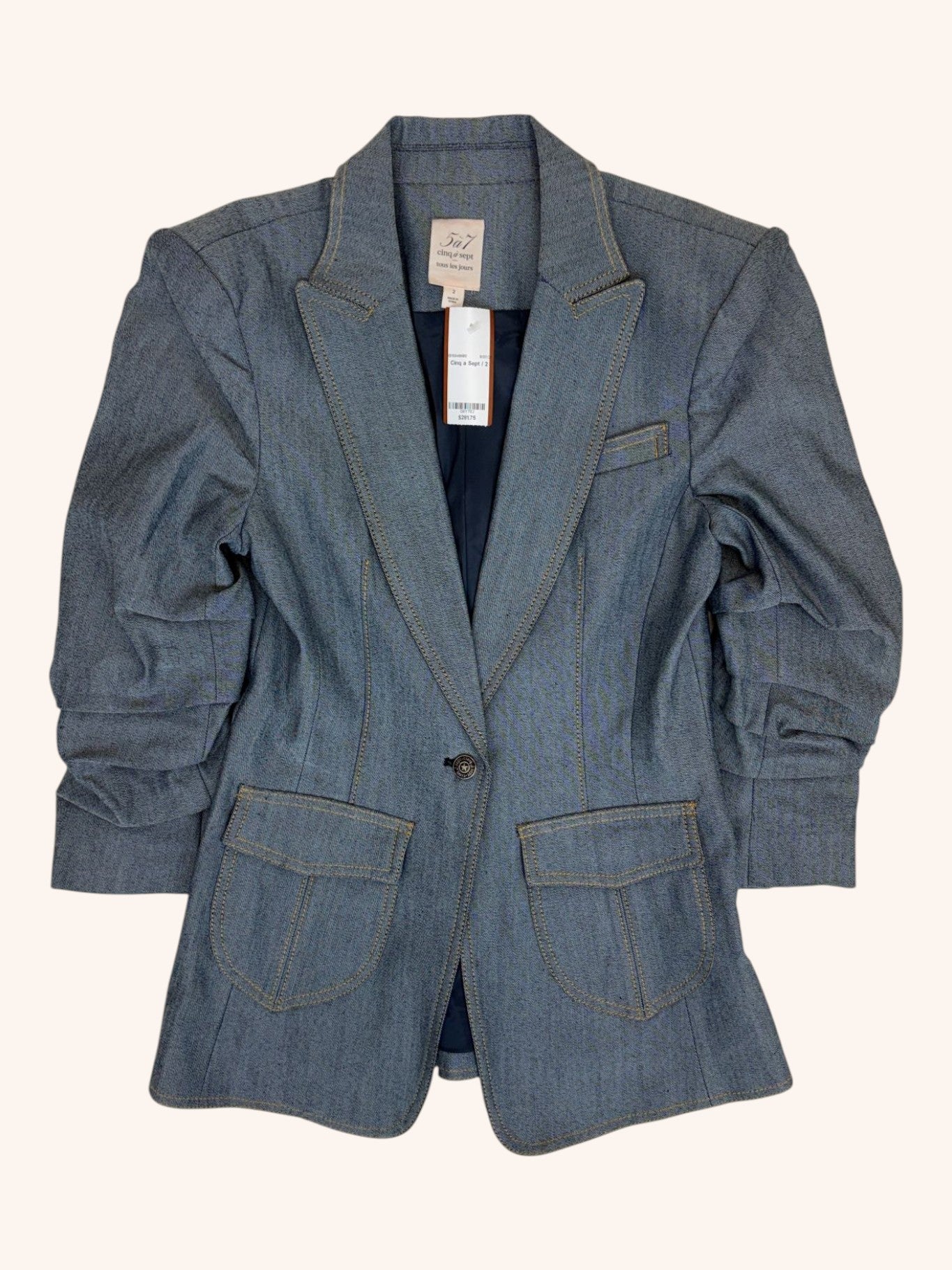 Cinq a Sept - Gathered Sleeve Blazer