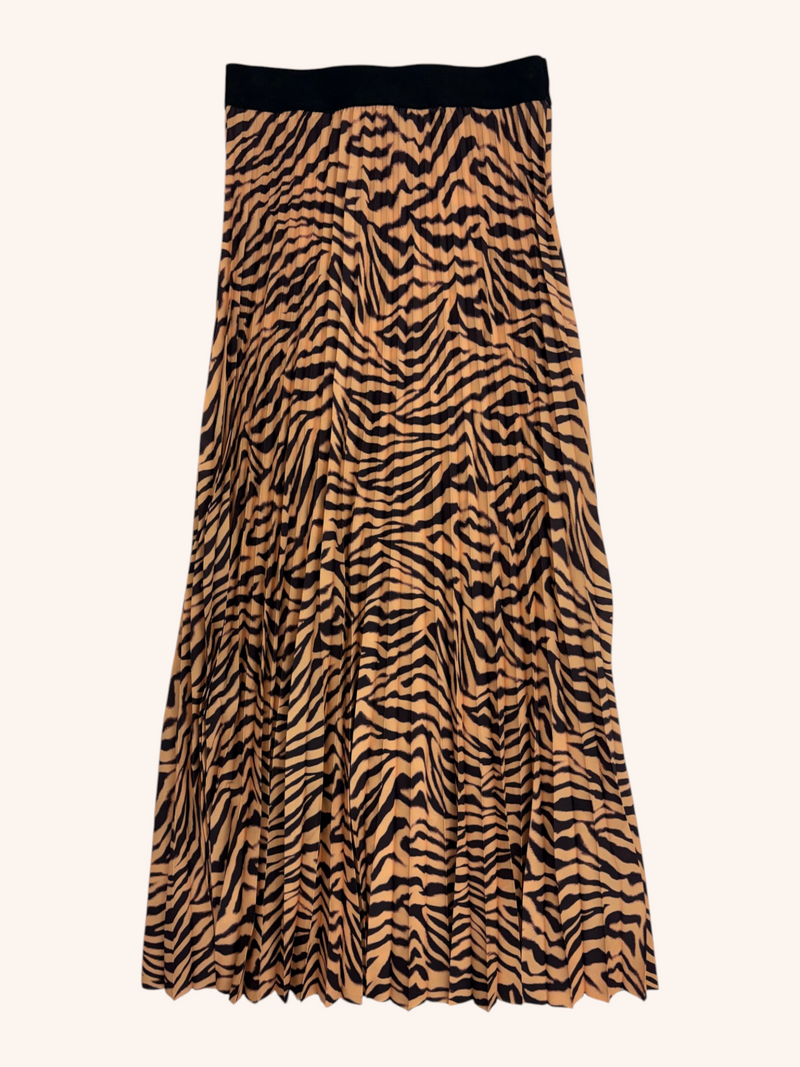 Husk - Tiger Print Pleated Skirt
