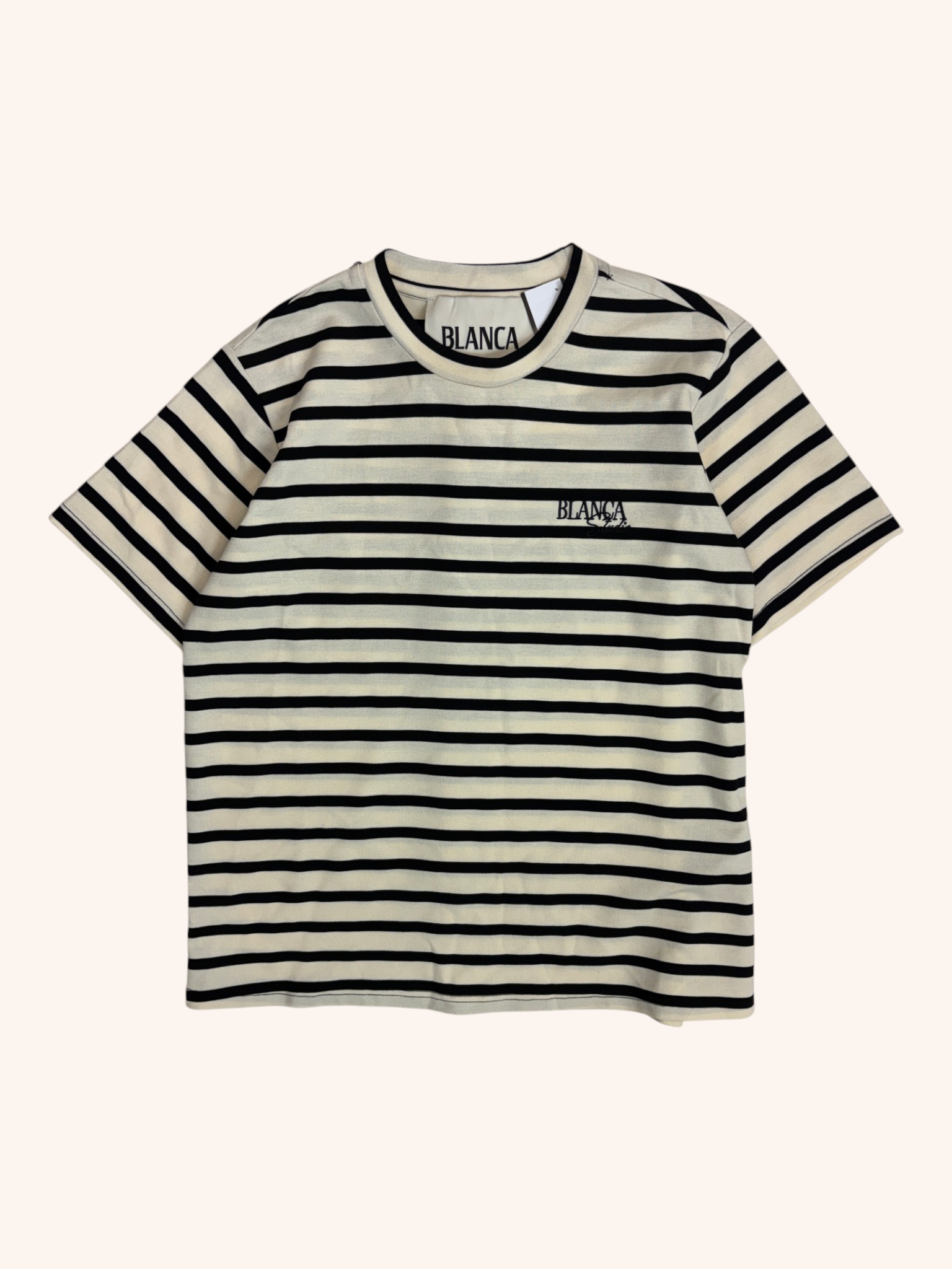 Blanca - Striped Logo Tee