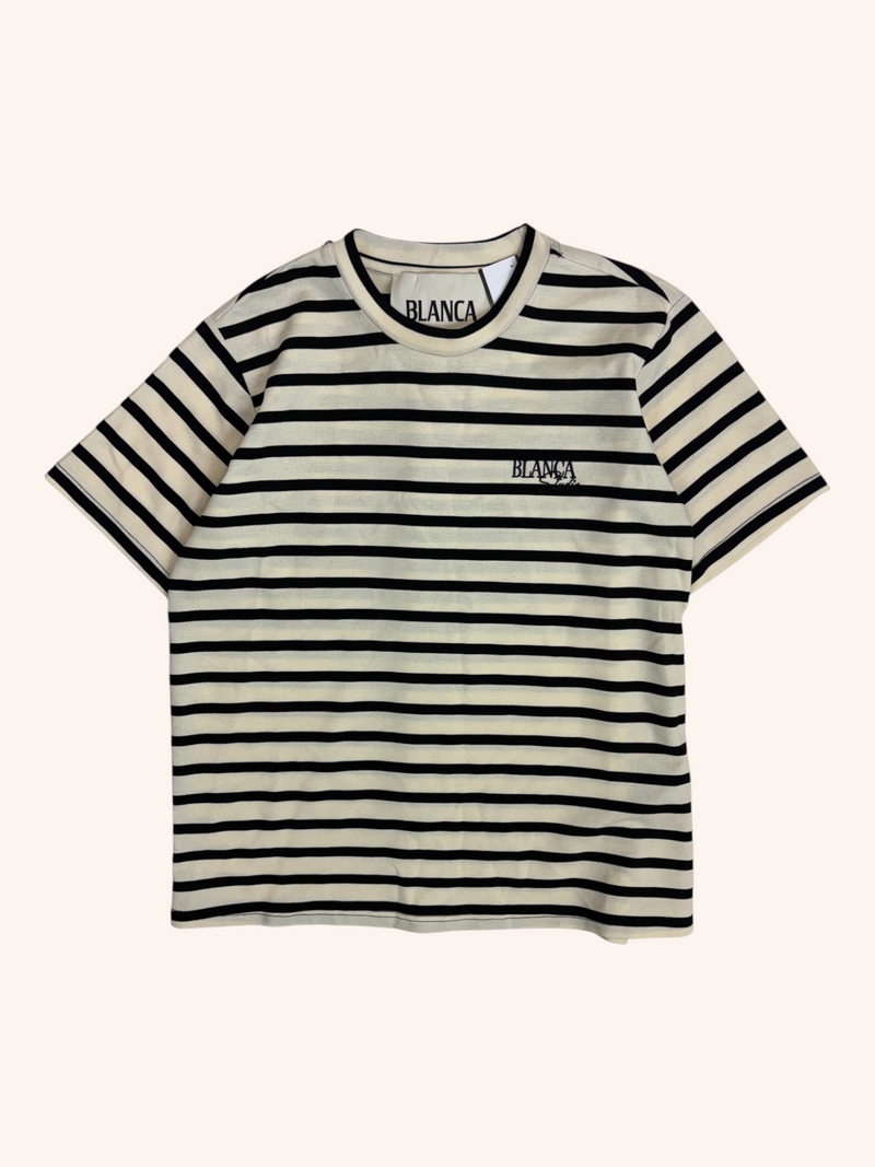 Blanca - Striped Logo Tee