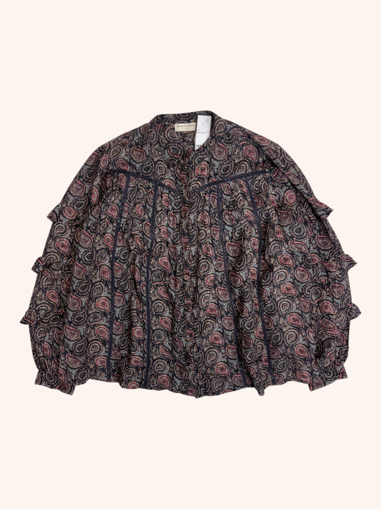 Maison Hotel - Ornate Ruffle Sleeve Top