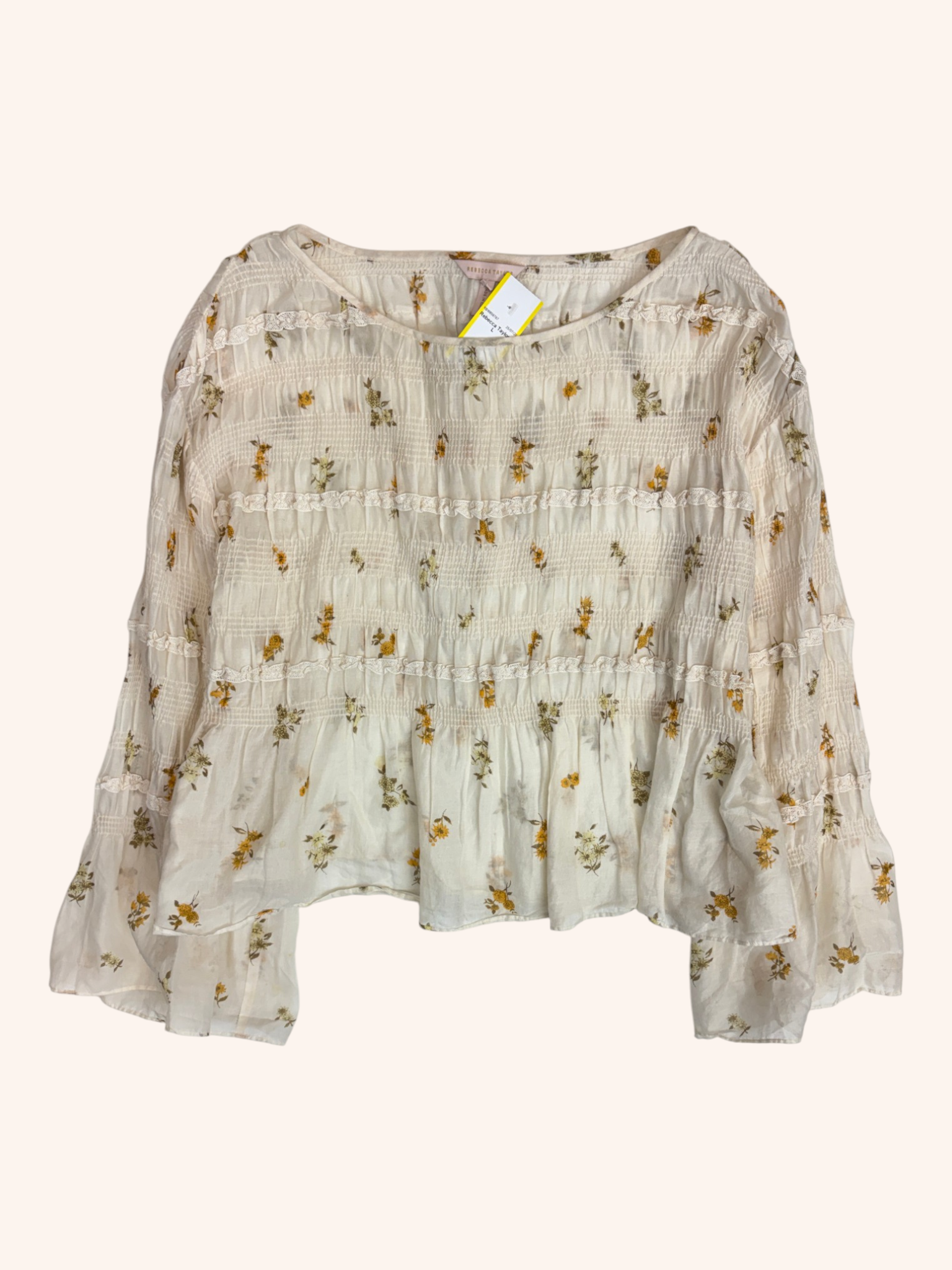 Rebecca Taylor - Shirred Floral Long Sleeve