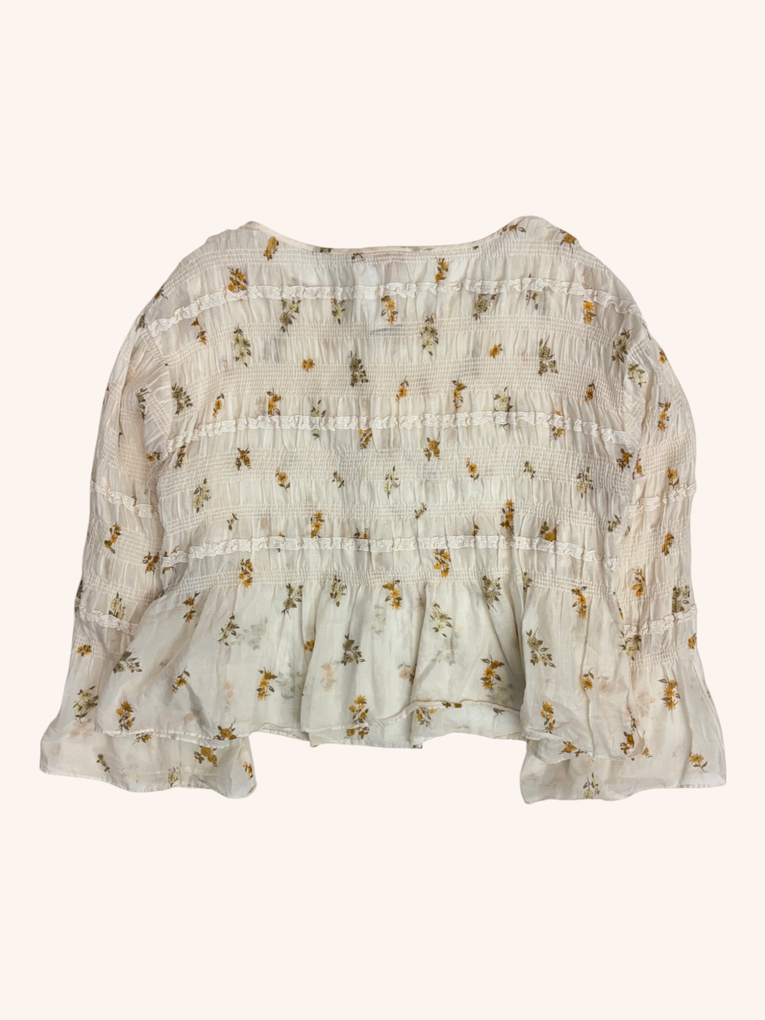 Rebecca Taylor - Shirred Floral Long Sleeve