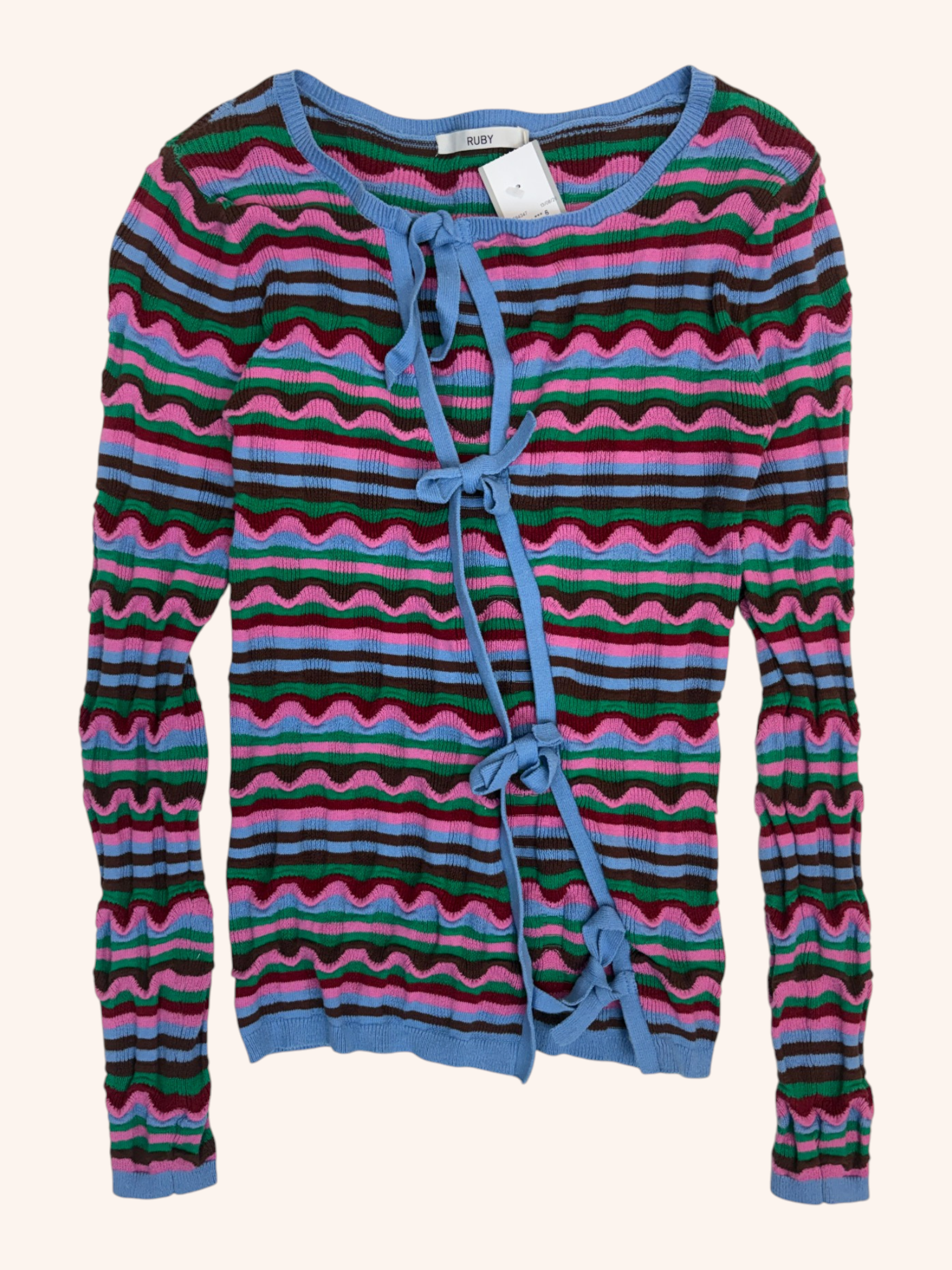 Ruby - Striped Tie Front Top