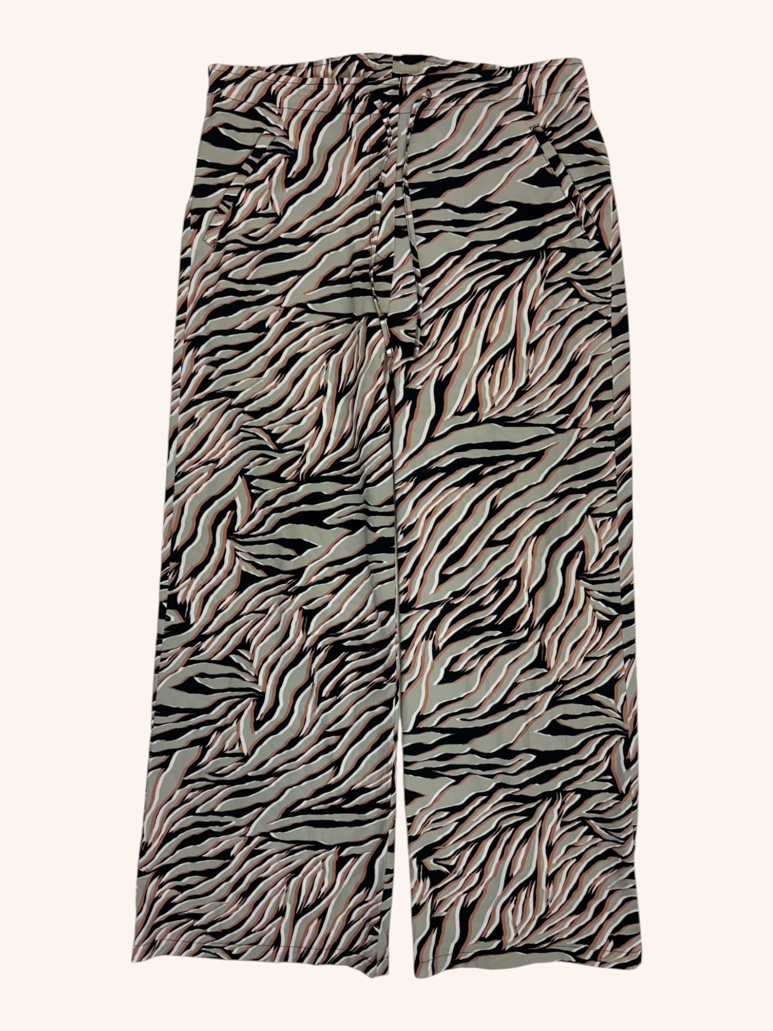Moochi - Zigzag Pattern Wide Leg Pants